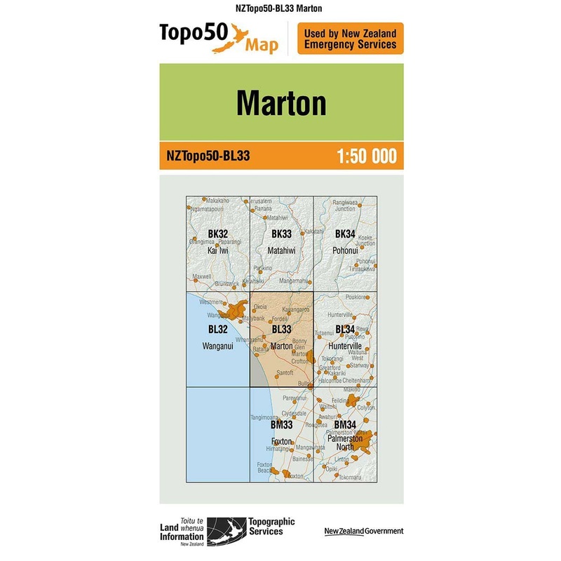 NZ Topo 50 Map BL33 Marton