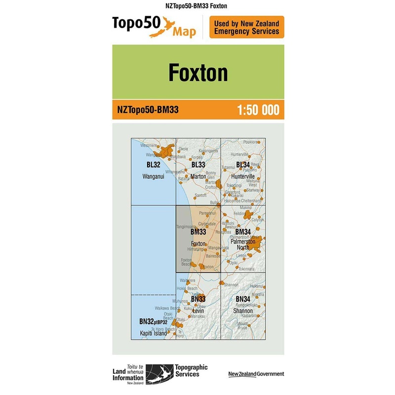 NZ Topo 50 Map BM33 Foxton