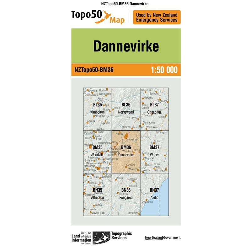 NZ Topo 50 Map BM36 Dannevirke