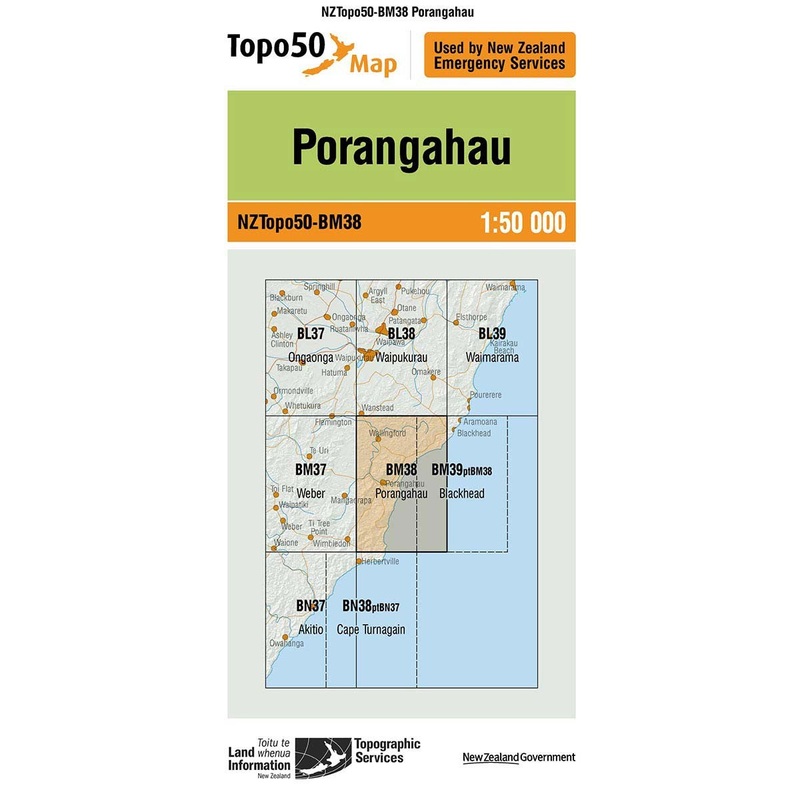 NZ Topo 50 Map BM38 Porangahau