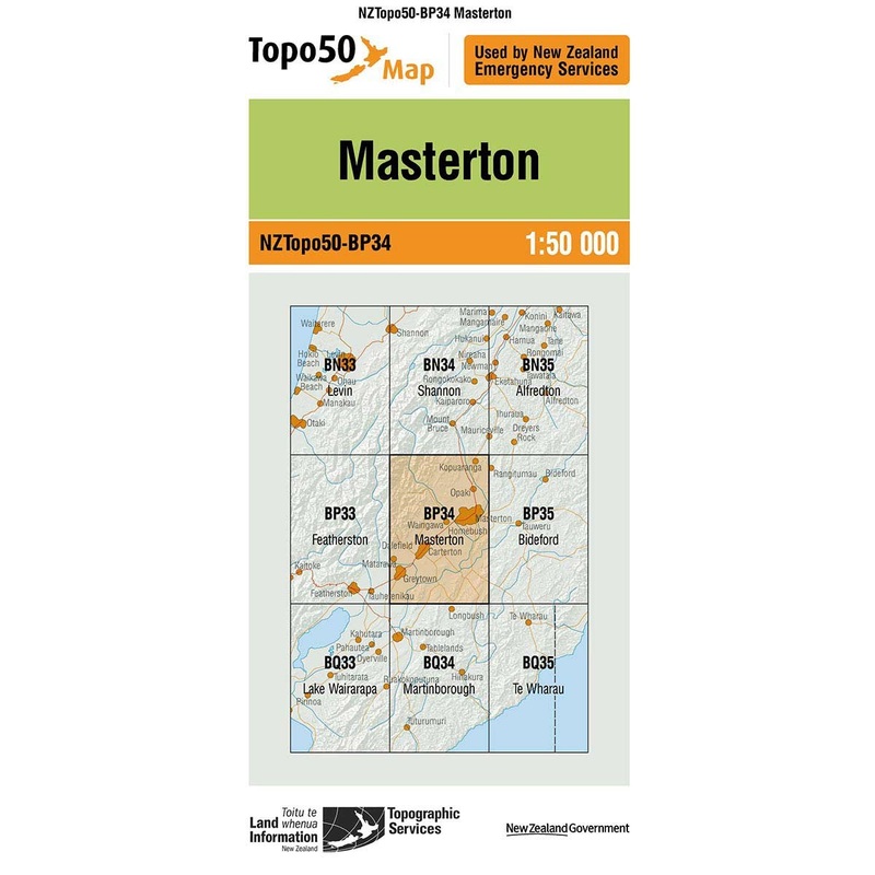 NZ Topo 50 Map BP34 Masterton