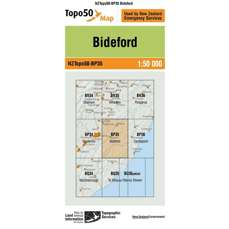 NZ Topo 50 Map BP35 Bideford