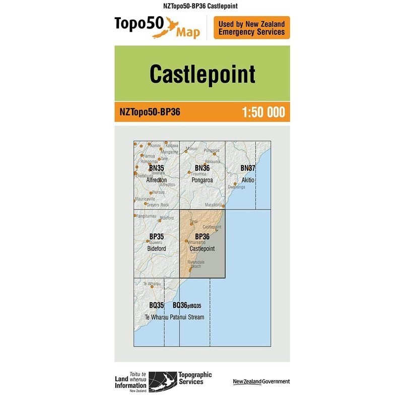 NZ Topo 50 Map BP36 Castlepoint