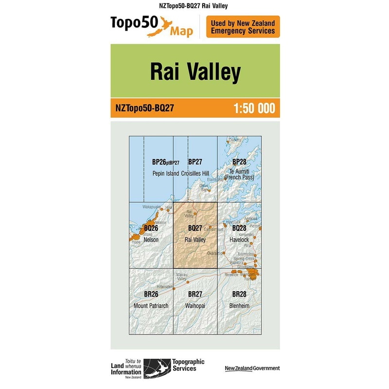 NZ Topo 50 Map BQ27 Rai Valley