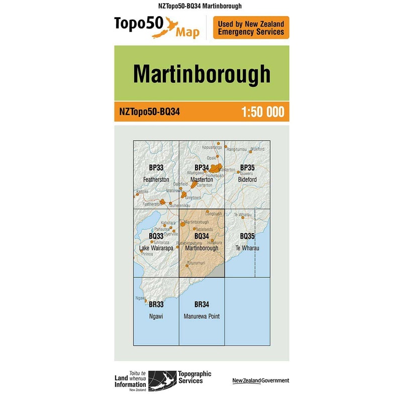 NZ Topo 50 Map BQ34 Martinborough