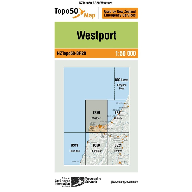 NZ Topo 50 Map BR20 Westport