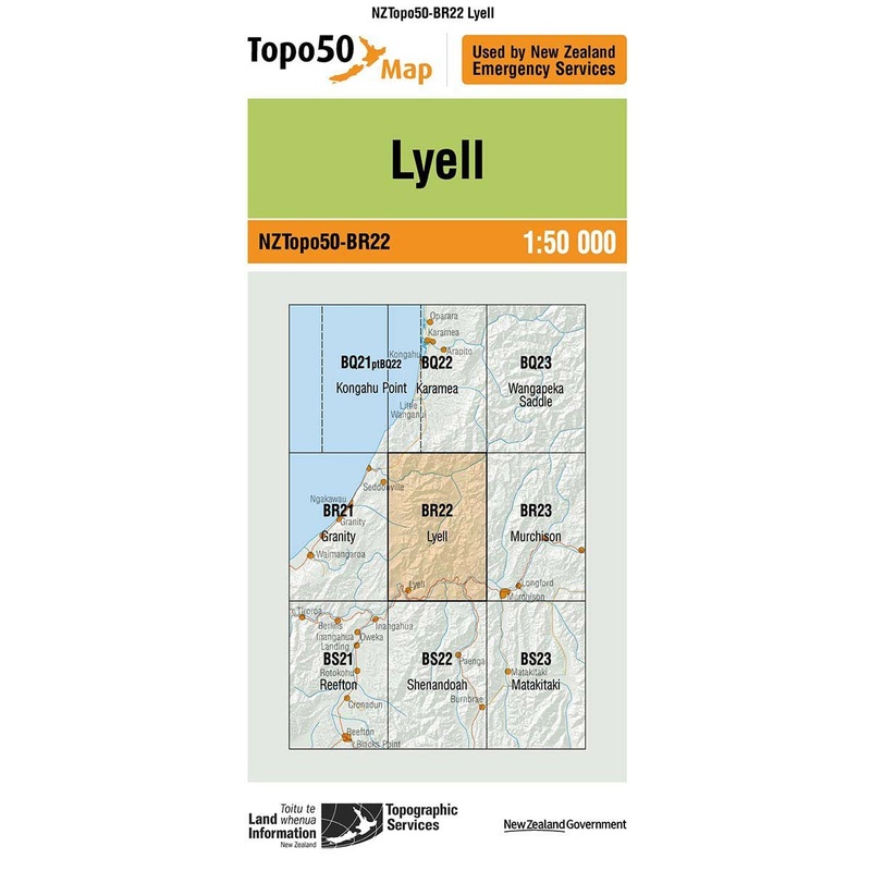 NZ Topo 50 Map BR22 Lyell