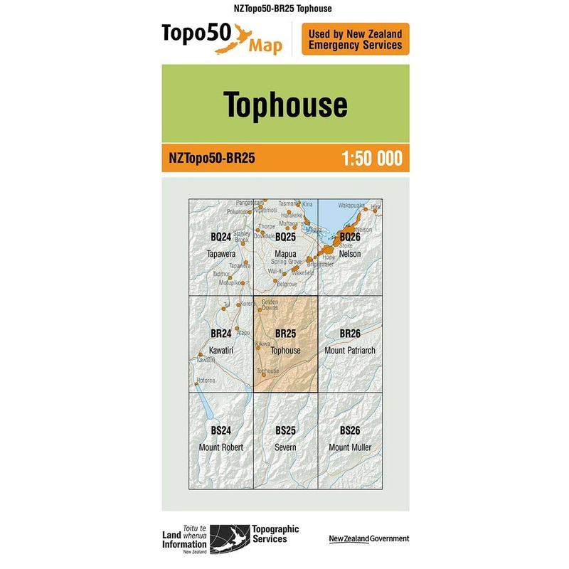 NZ Topo 50 Map BR25 Tophouse
