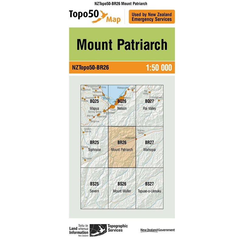 NZ Topo 50 Map BR26 Mt Patriarch