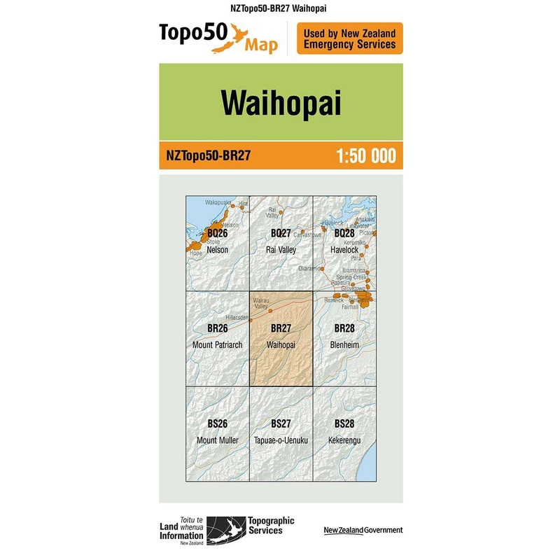 NZ Topo 50 Map BR27 Waihopai