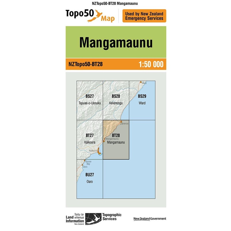 NZ Topo 50 Map BT28 Mangamaunu