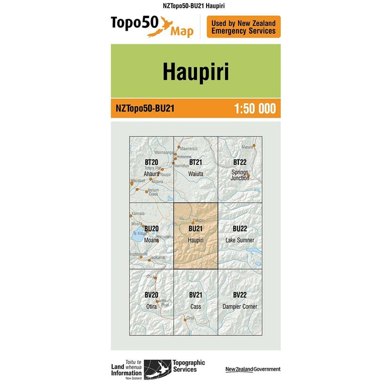 NZ Topo 50 Map BU21 Haupiri