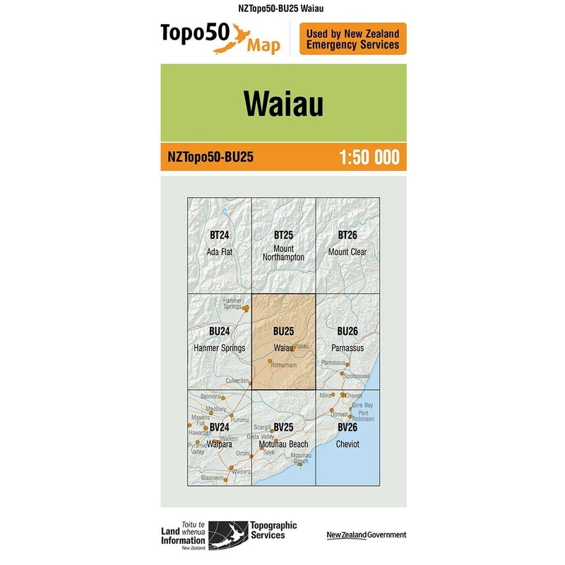 NZ Topo 50 Map BU25 Waiau