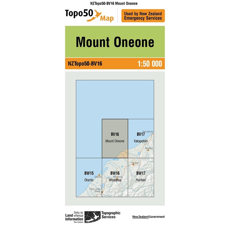 NZ Topo 50 Map BV16 Mount Oneone