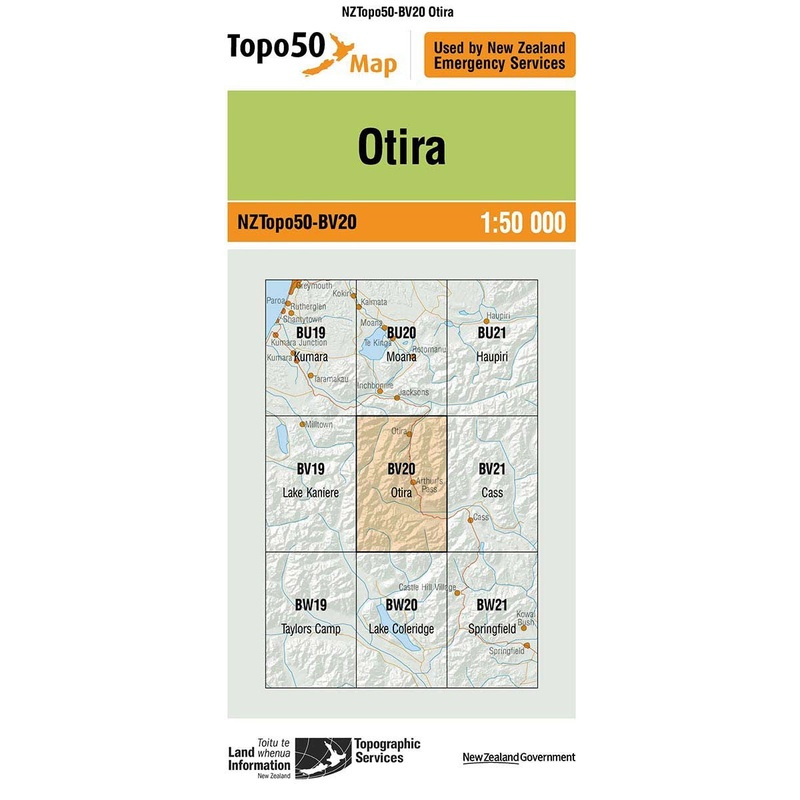 NZ Topo 50 Map BV20 Otira
