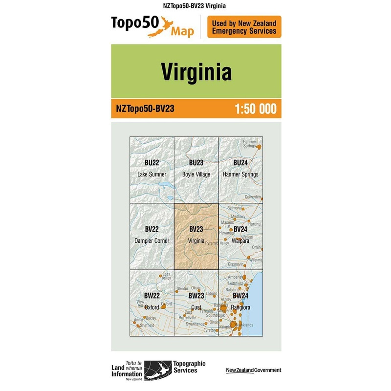 NZ Topo 50 Map BV23 Virginia