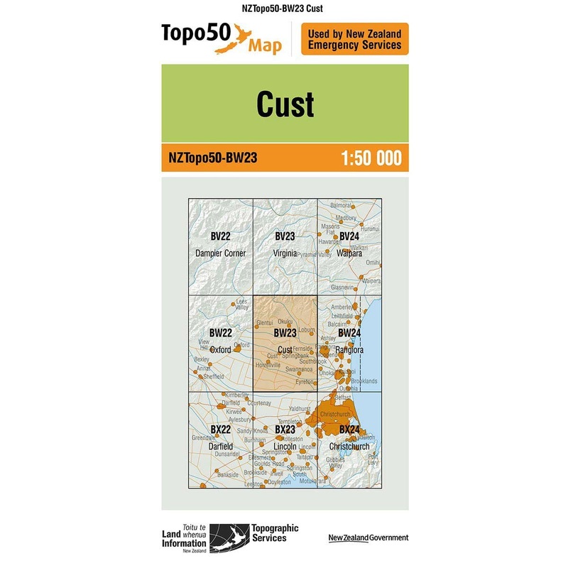 NZ Topo 50 Map BW23 Cust