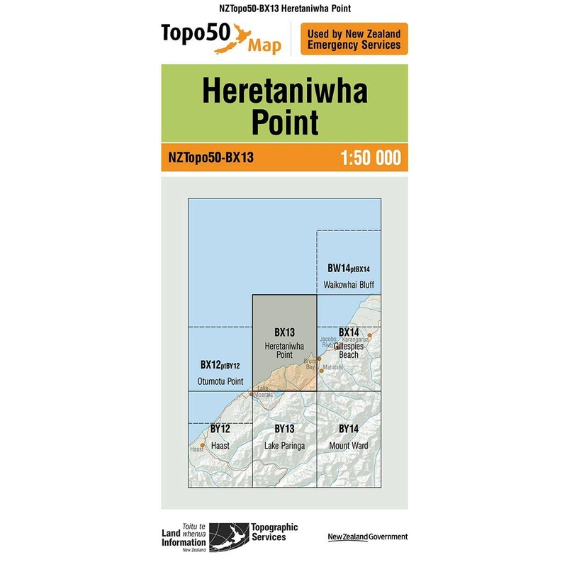 NZ Topo 50 Map BX13 Heretaniwha Point