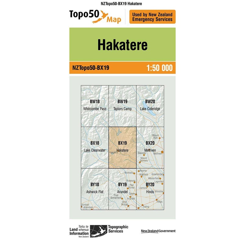 NZ Topo 50 Map BX19 Hakatere