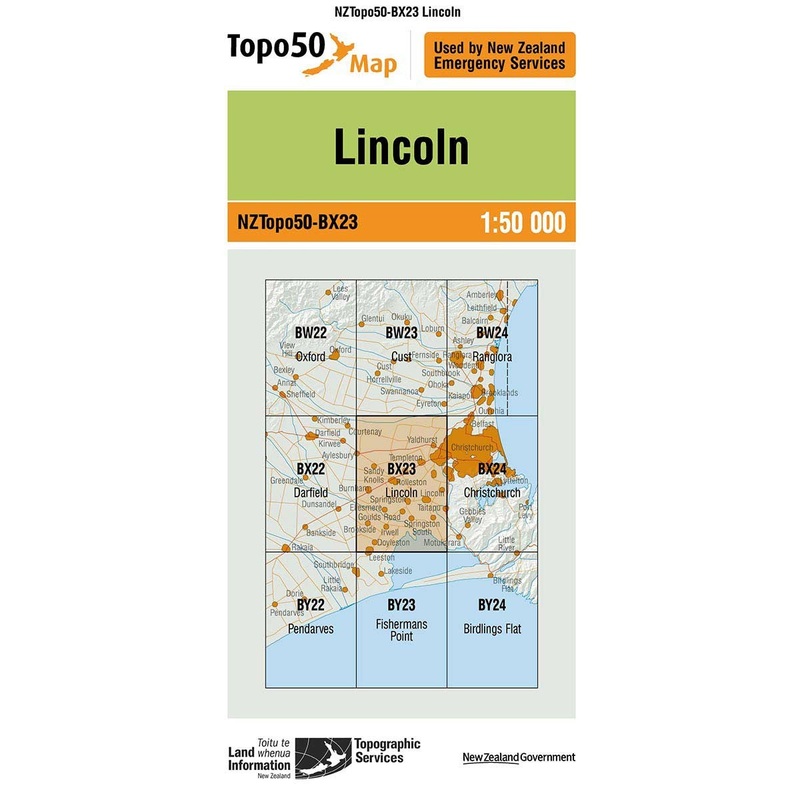 NZ Topo 50 Map BX23 Lincoln