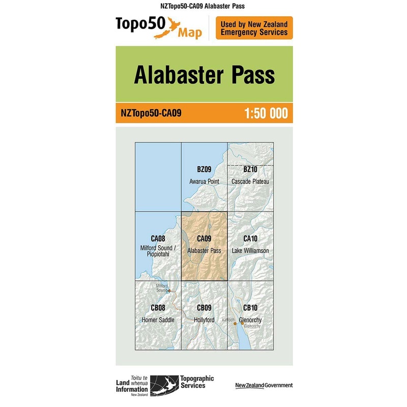 NZ Topo 50 Map CA09  Alabaster Pass