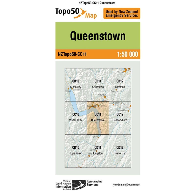NZ Topo 50 Map CC11 Queenstown