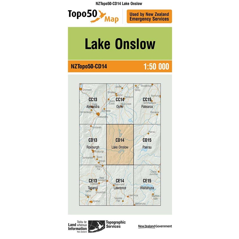 NZ Topo 50 Map CD14 Lake Onslow