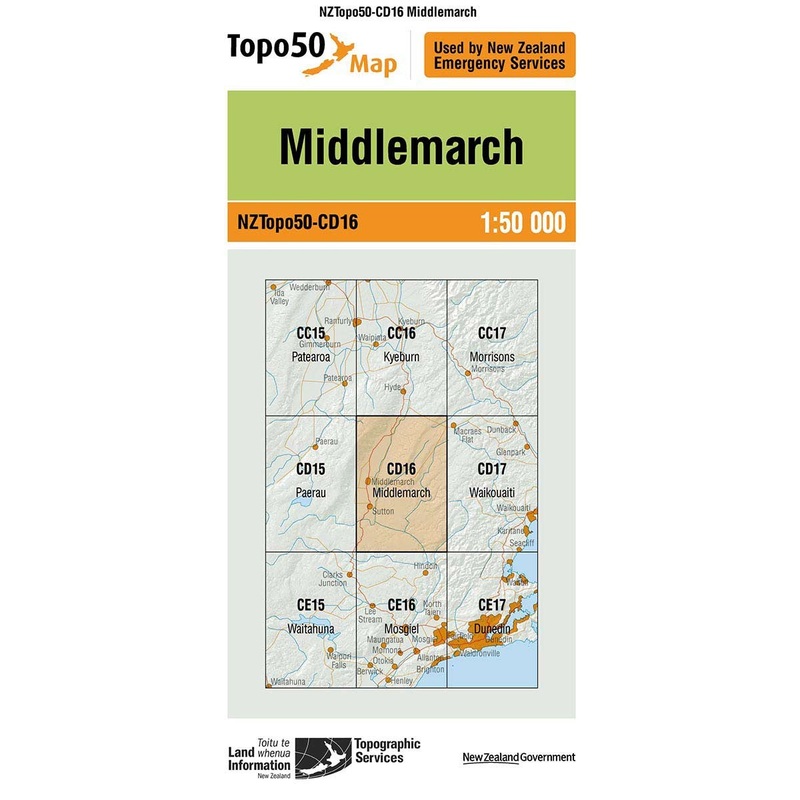 NZ Topo 50 Map CD16 Middlemarch