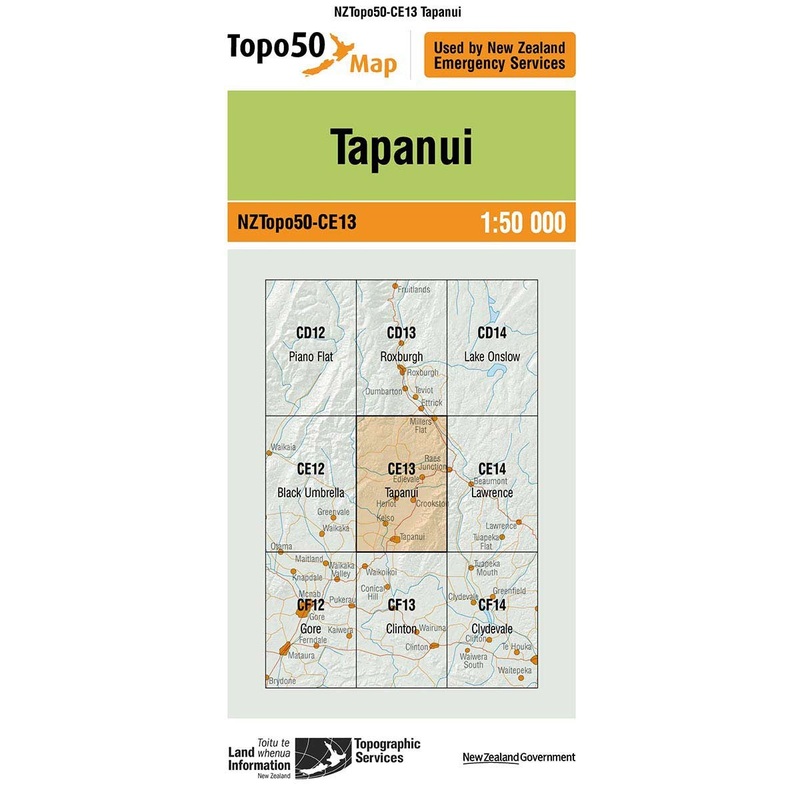 NZ Topo 50 Map CE13 Tapanui