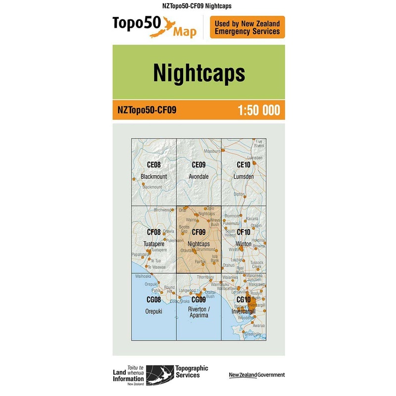 NZ Topo 50 Map CF09 Nightcaps