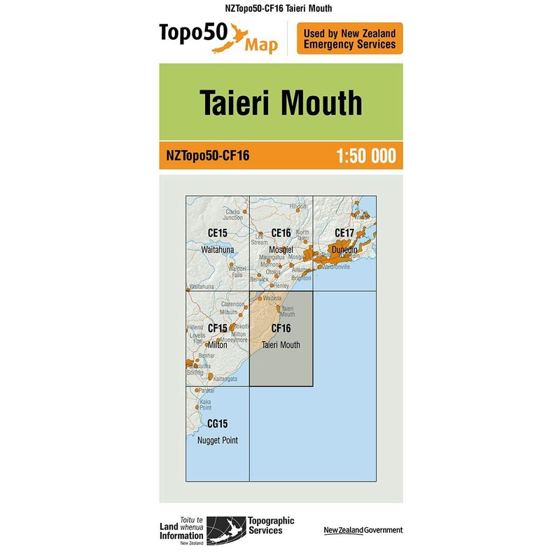NZ Topo 50 Map CF16 Taieri Mouth