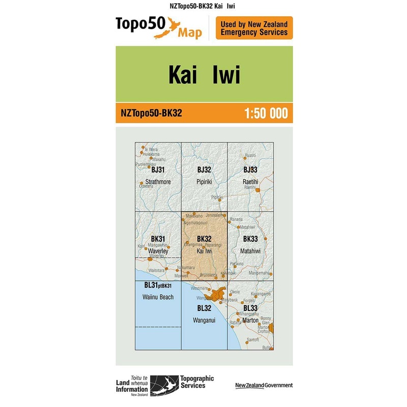 NZ Topo 50 Map BK32 Kai Iwi