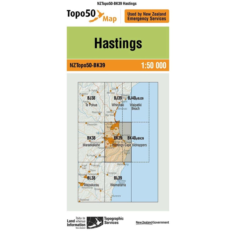 NZ Topo 50 Map BK39 Hastings