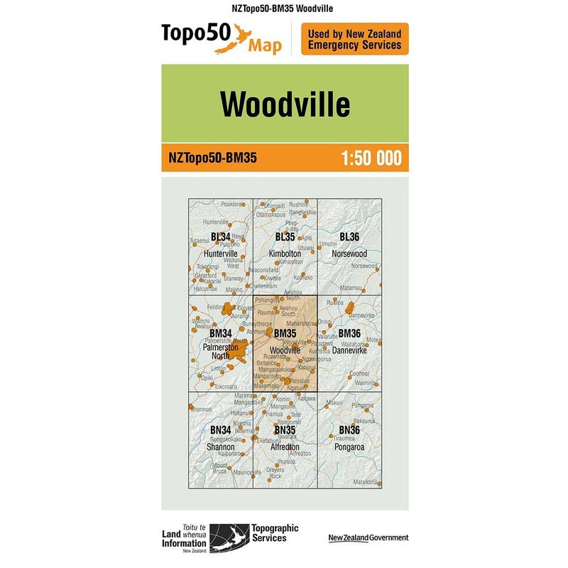 NZ Topo 50 Map BM35 Woodville