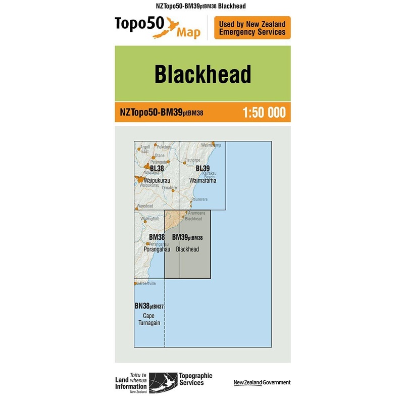 NZ Topo 50 Map BM39 Blackhead
