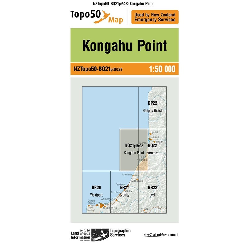 NZ Topo 50 Map BQ21 Kongahu Point