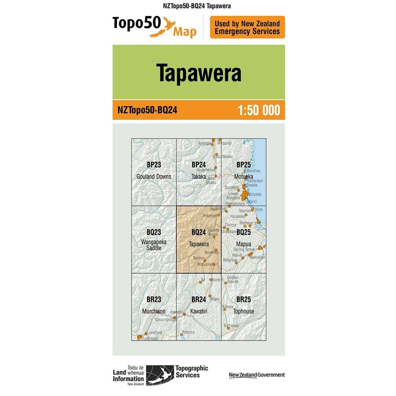 NZ Topo 50 Map BQ24 Tapawera