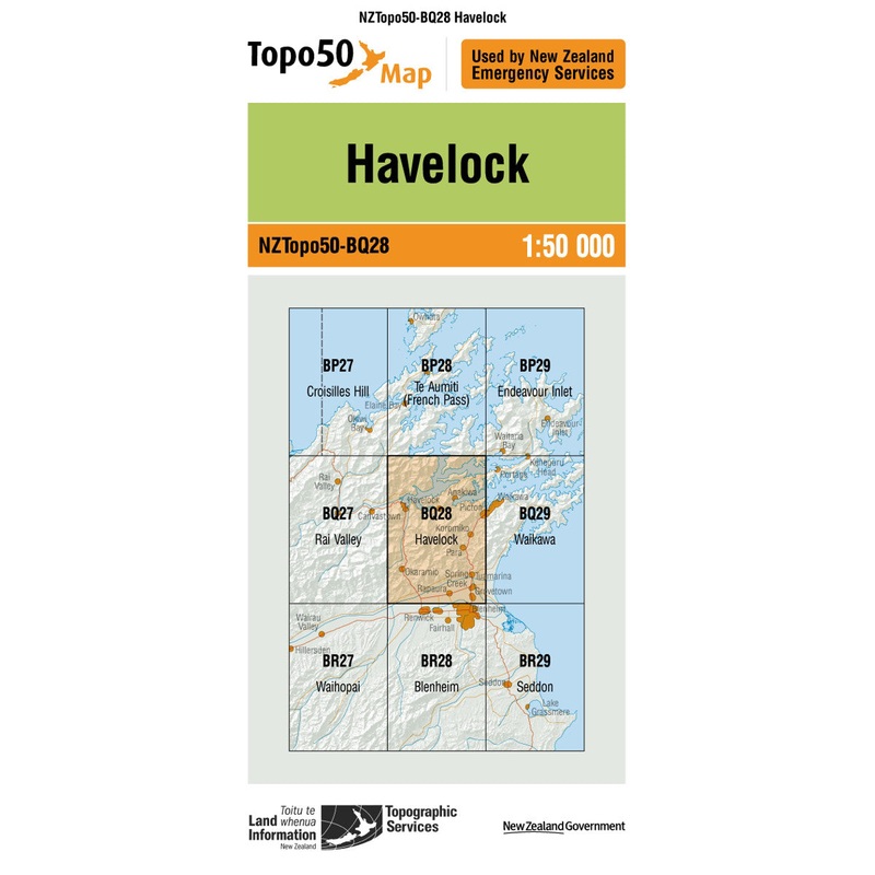 NZ Topo 50 Map BQ28 Havelock