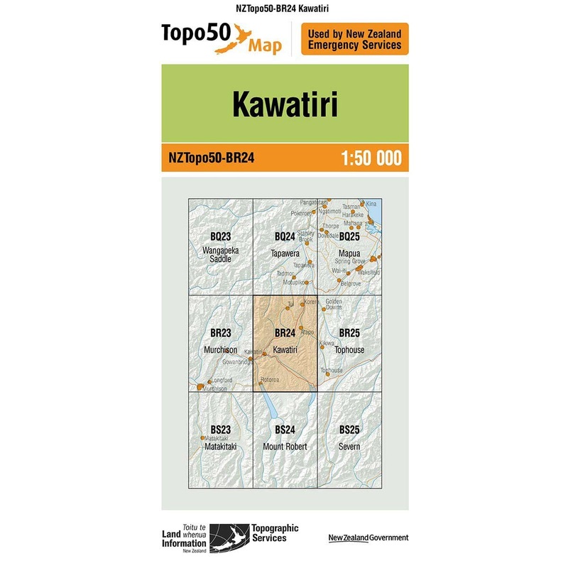 NZ Topo 50 Map BR24 Kawatiri
