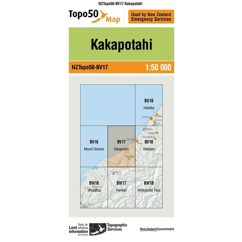 NZ Topo 50 Map BV17 Kakapotahi