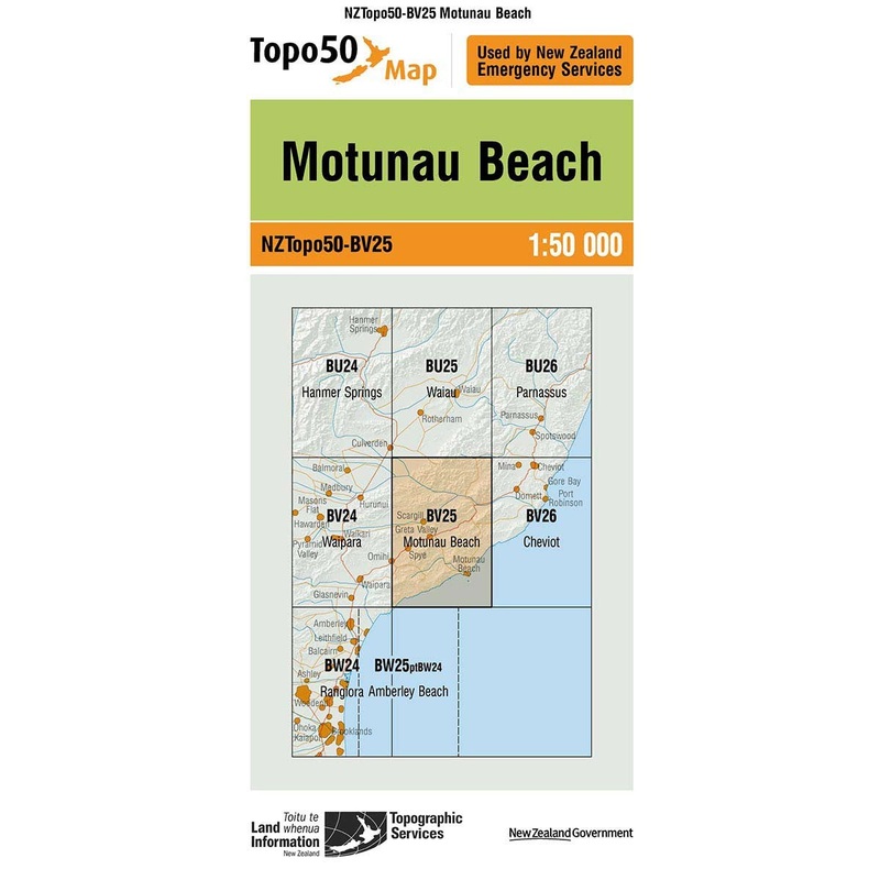 NZ Topo 50 Map BV25 Motunau Beach
