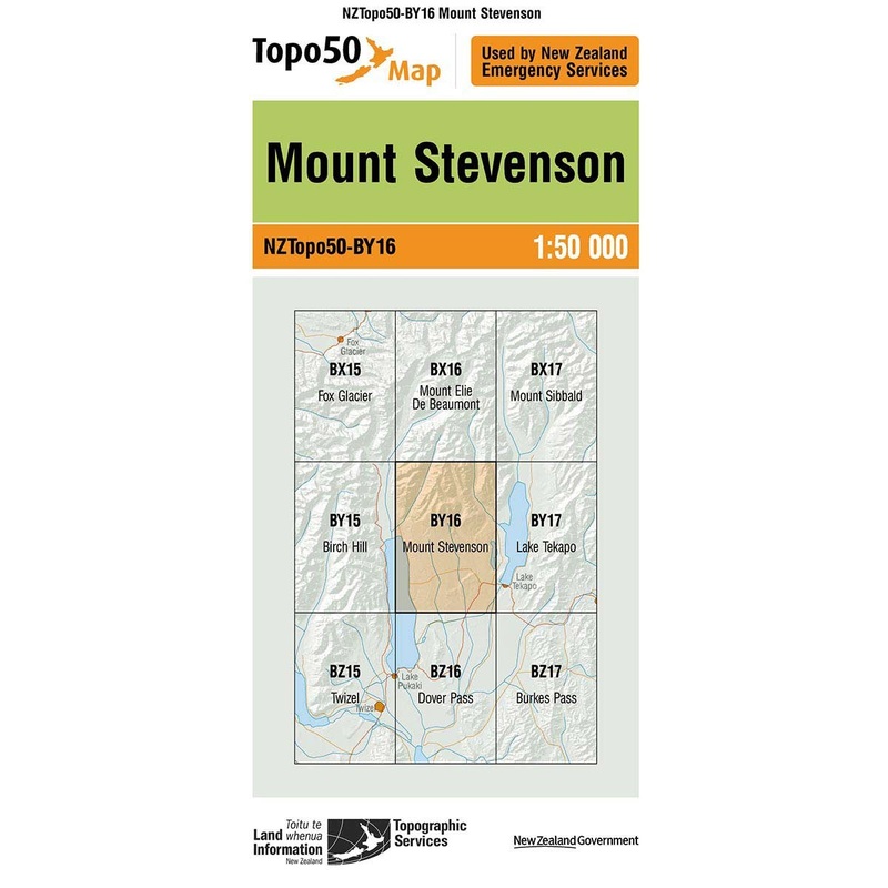 NZ Topo 50 Map BY16 Mount Stevenson