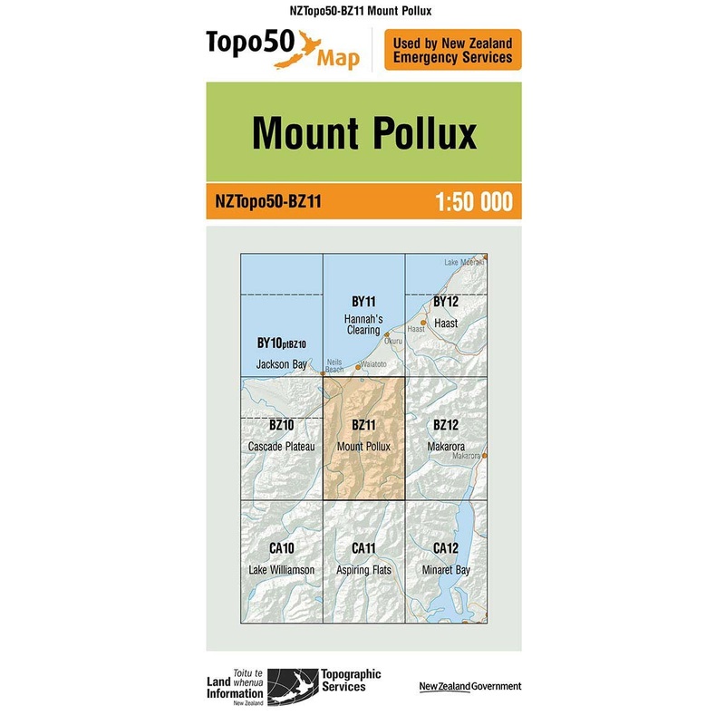 NZ Topo 50 Map BZ11 Mount Pollux