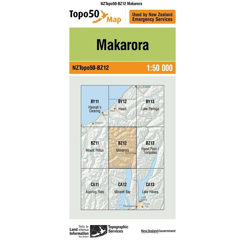 NZ Topo 50 Map BZ12 Makarora