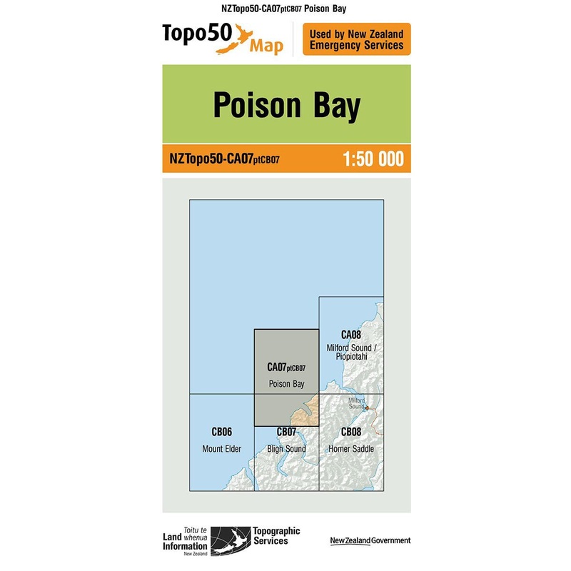 NZ Topo 50 Map CA07 Poison Bay