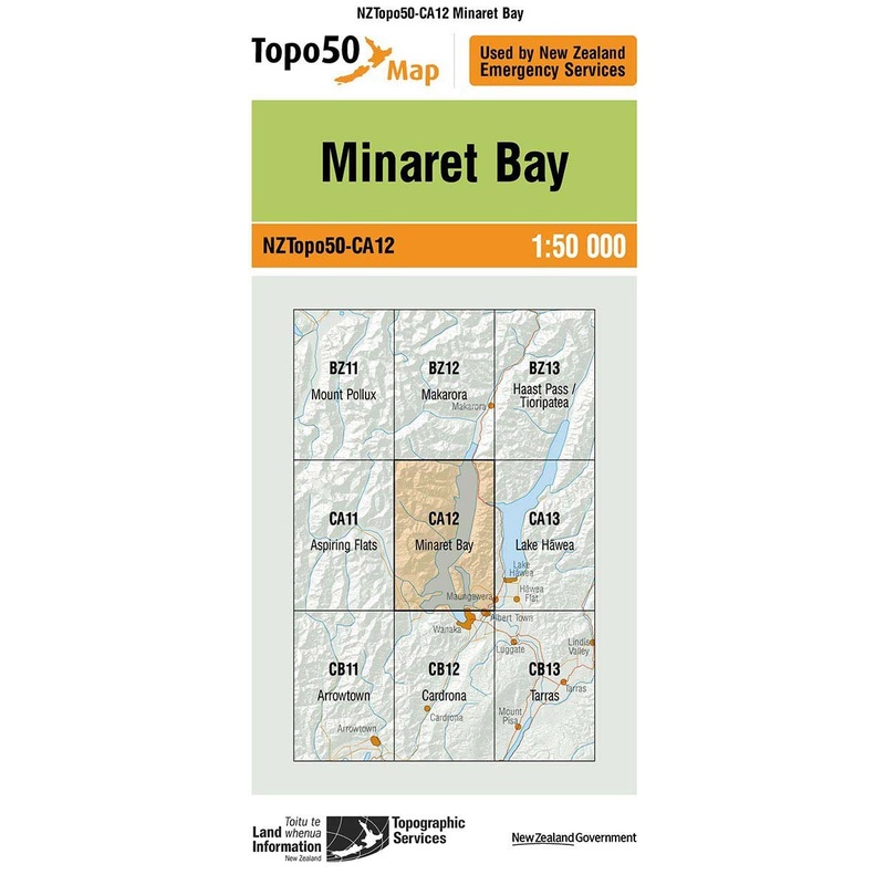 NZ Topo 50 Map CA12 Minaret Bay