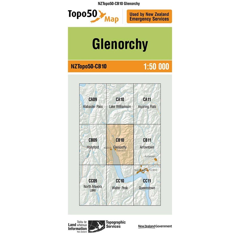NZ Topo 50 Map CB10 Glenorchy