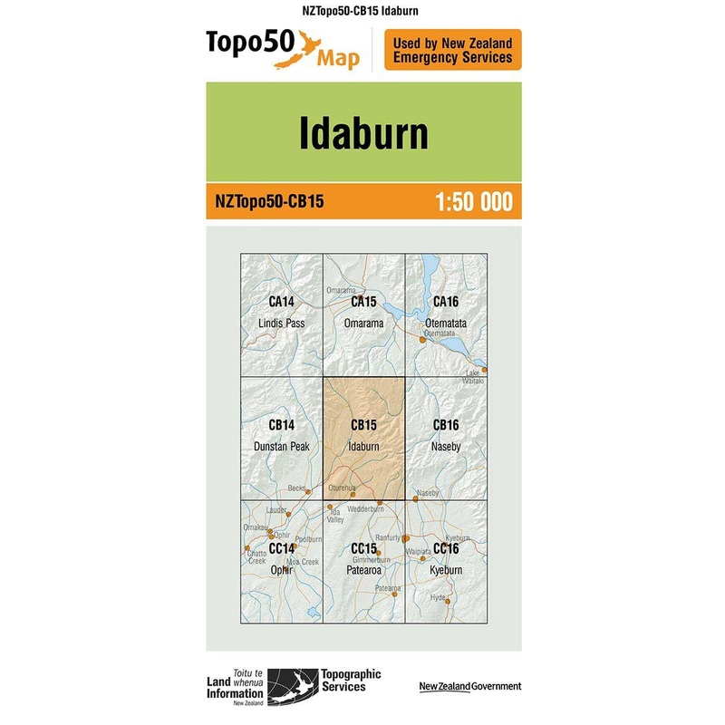 NZ Topo 50 Map CB15 Idaburn