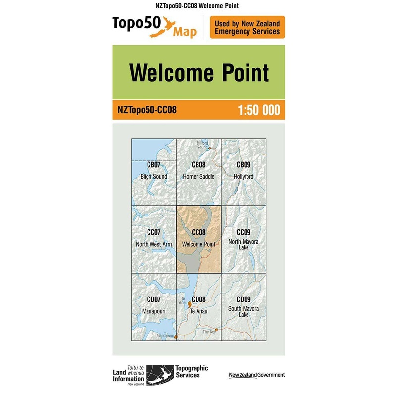 NZ Topo 50 Map CC08 Welcome Point