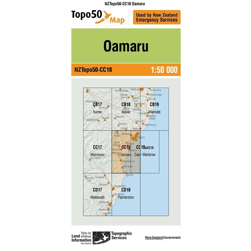 NZ Topo 50 Map CC18 Oamaru